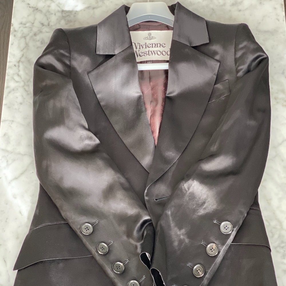 Vivienne Westwood 2019 Black Satin Blazer NEW